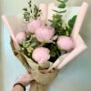 5 розовых пионов